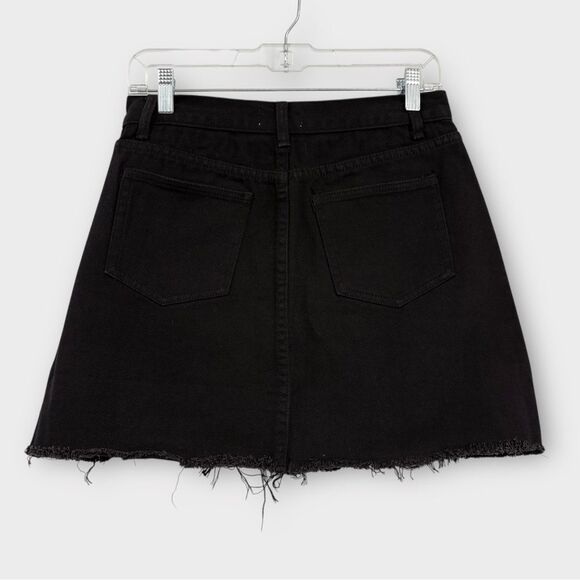 Anthropologie Sage the Label Distressed Denim Mini Skirt in Black Size M NWT - Picture 2 of 4